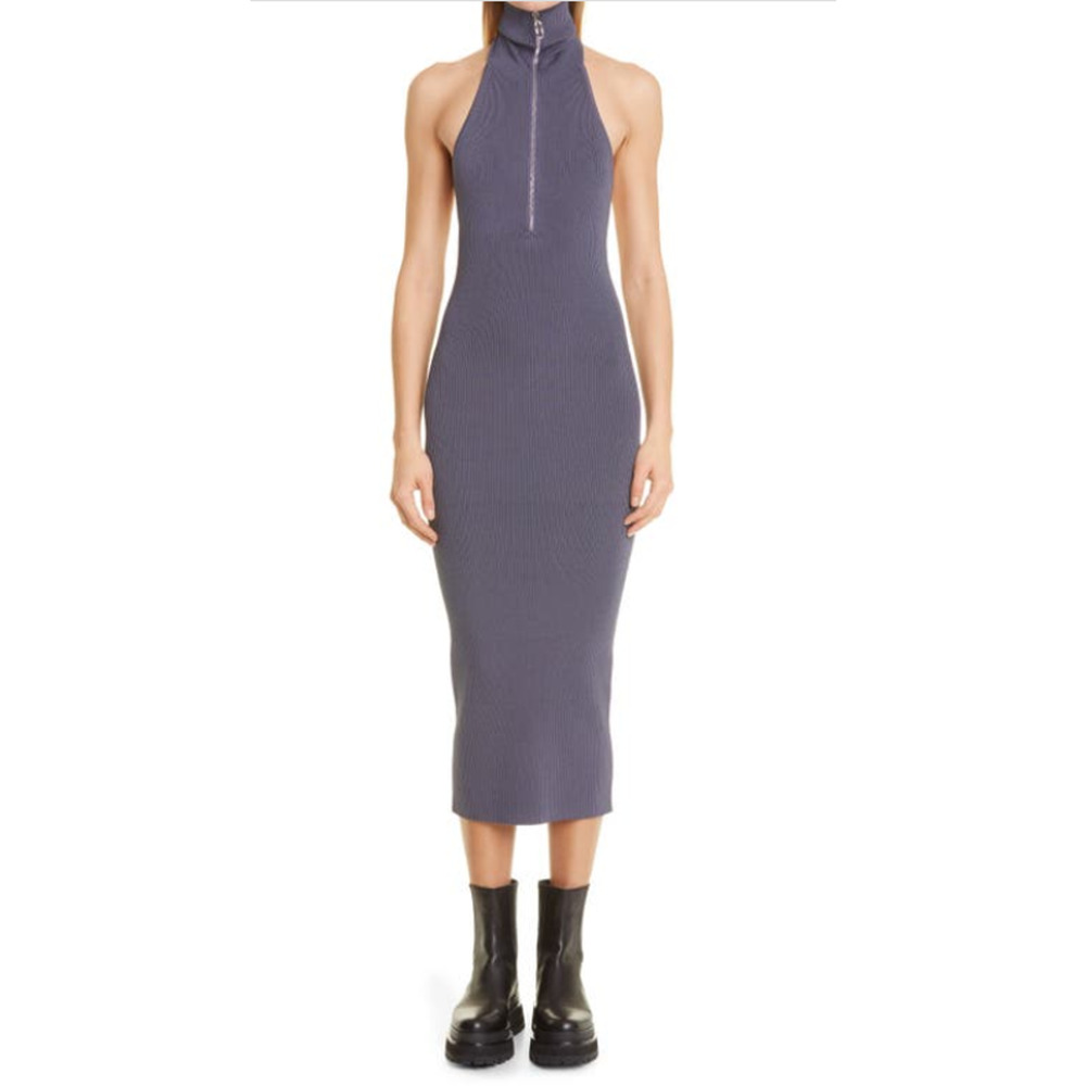 Et Ochs Julia Knit Halter Midi Dress Slate Size S 2000